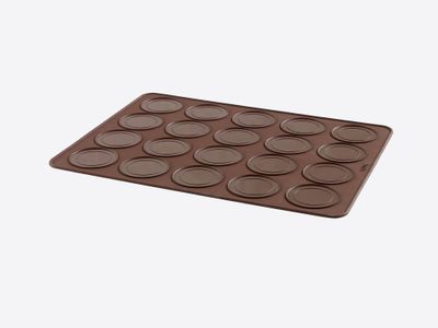 Whoopie pie set met Decomax deegspuit en bakmat uit silicone bruin 40x30x0.3cm