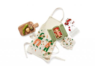 Home Cooker set van stomer, keukenhanddoek en - schort