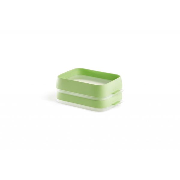 Seal Tray set van 2 vershouddozen met stretch deksel uit silicone groen 