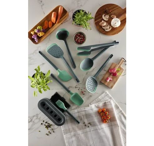 Set avec 5 ustensiles de cuisine et support en silicone  Lékué