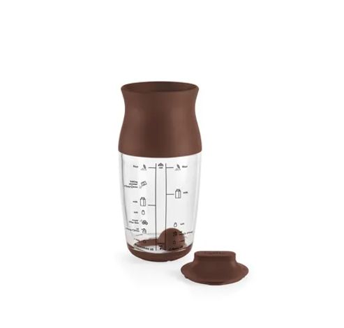 shaker à pâte ou crème en silicone et Tritan brun 700ml  Lékué