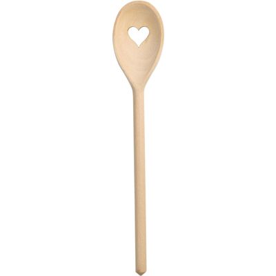 Cuillère à trou avec coeur en hêtre FSC® 30cm  T&G Woodware