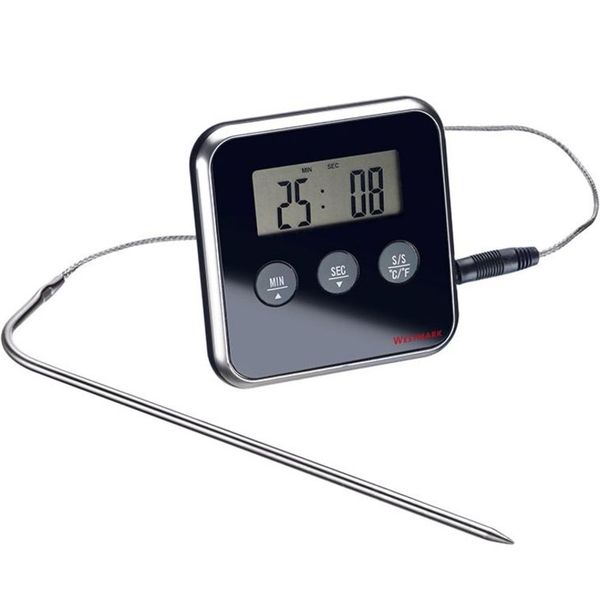 Westmark Digitale vleesthermometer met magneet zwart 8x8x1.5cm