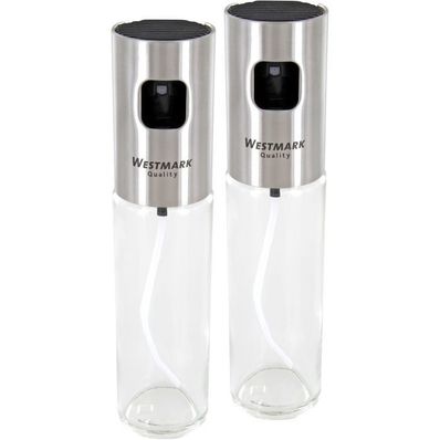 Set de 2 sprays vinaigre et huile en verre et inox Ø 4.2cm H 18cm 