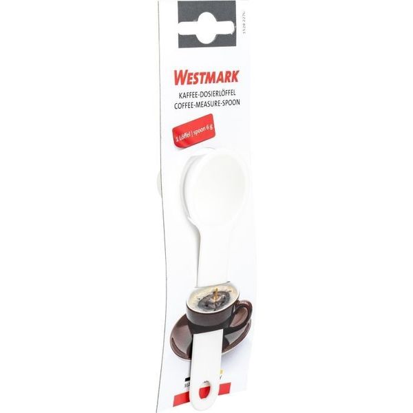 Westmark Koffiemaatlepel tot 6 gram uit kunststof wit 11x3.5x3.5cm