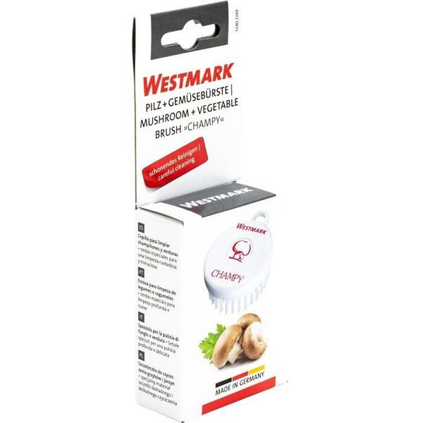 Westmark Champy champignonborstel uit kunststof wit 7.8x6x2.7cm