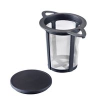 Thee infuser uit kunststof en rvs zwart 11x7.2x8cm 