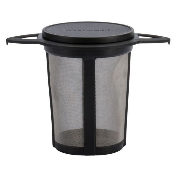 Thee infuser uit kunststof en rvs zwart 11x7.2x8cm 