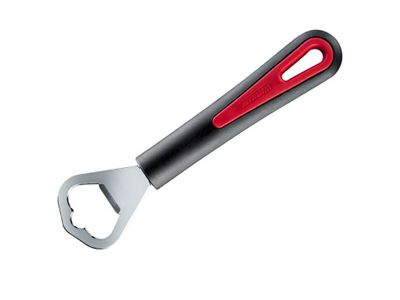 Gallant flesopener uit rvs en kunststof zwart en rood 17x4x2cm