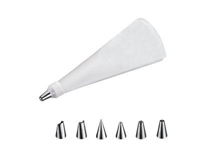 Spuitzak uit kunststof wit met 6 tuiten uit rvs 25cm