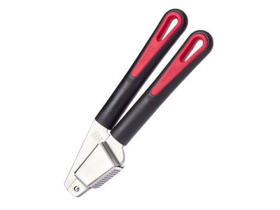 Gallant knoflookpers uit rvs en kunststof zwart en rood 19.7x6x2.7cm