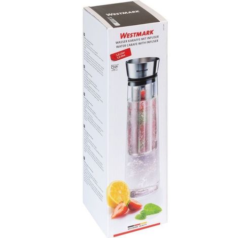 Glazen fles met infuser uit rvs 1L  Westmark