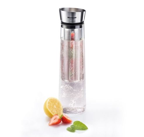 Glazen fles met infuser uit rvs 1L  Westmark