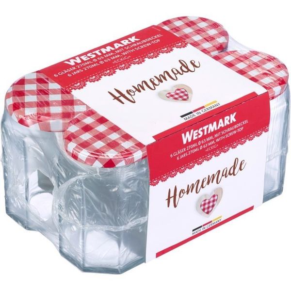 Westmark set van 6 zeshoekige bokaal met schroefdeksel 288ml