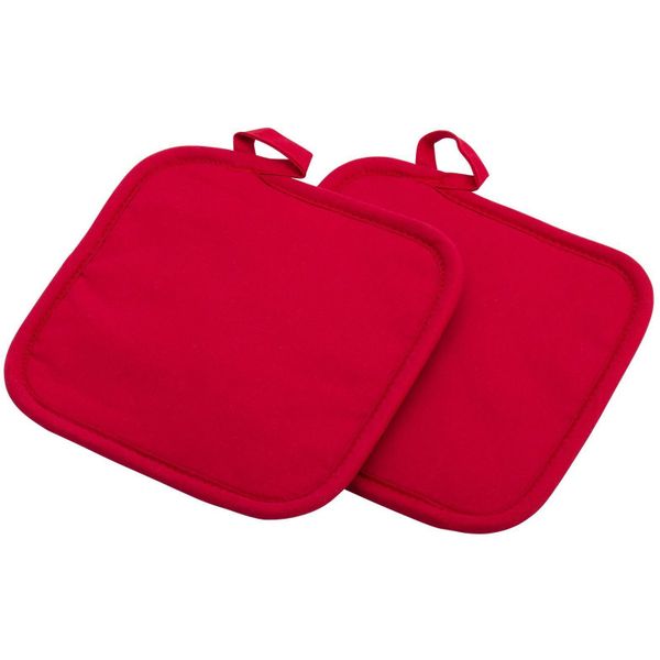 Westmark set van 2 pannenlappen uit katoen en neopreen rood 19.5x20x2cm