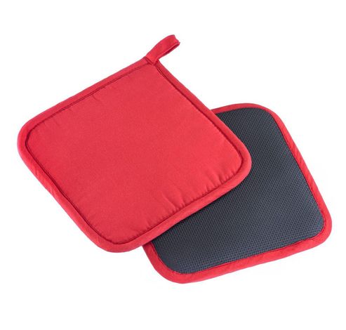 set de 2 maniques en coton et néoprène rouge 19.5x20x2cm  Westmark