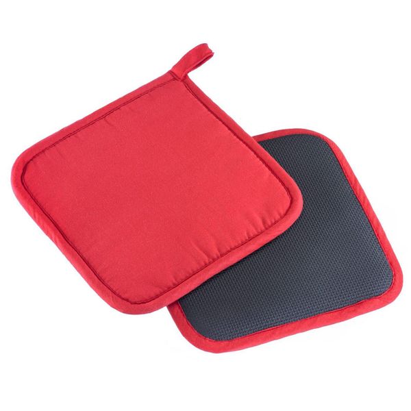 Westmark set van 2 pannenlappen uit katoen en neopreen rood 19.5x20x2cm