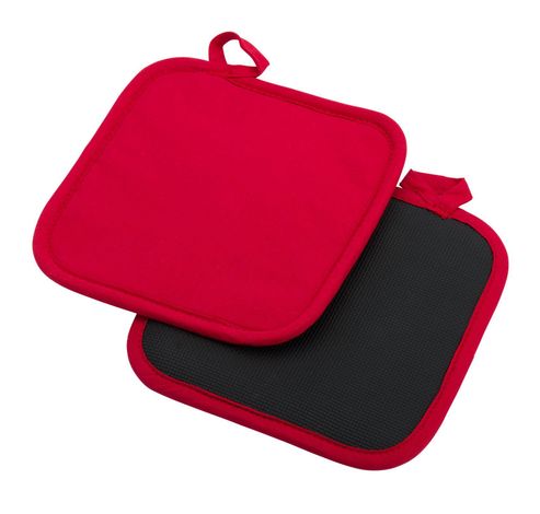 set de 2 maniques en coton et néoprène rouge 19.5x20x2cm  Westmark