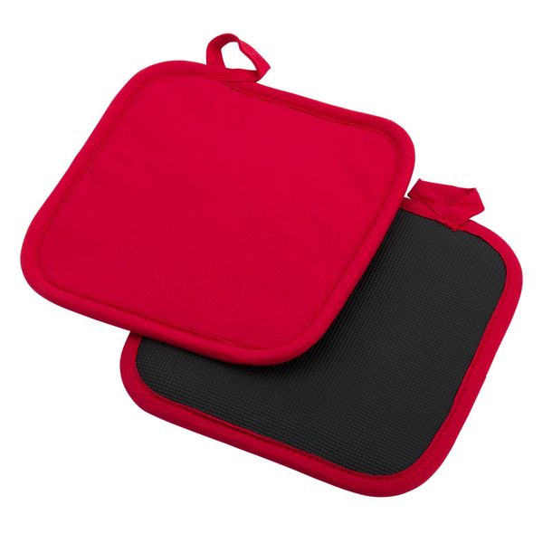 Westmark set van 2 pannenlappen uit katoen en neopreen rood 19.5x20x2cm