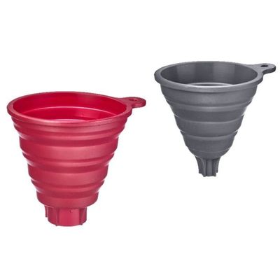 Set van 2 vouwbare trechters uit silicone grijs en rood Ø 10cm en Ø 11cm  Westmark