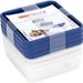 Westmark Trio set van 4 diepvriesdozen uit kunststof blauw 250ml