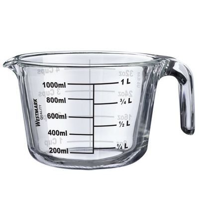 Maatbeker uit borosilicaatglas 1L  Westmark