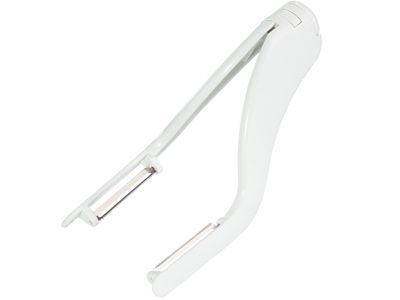 Peel-star dubbele dunschiller uit kunststof en rvs wit in display