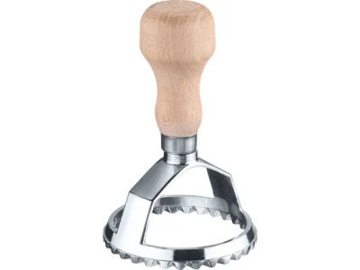 Aurora ravioli snijder rond uit beukenhout en zink Ø10cm