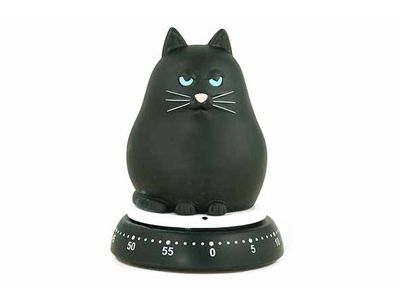 Kookwekker Zwarte Kat D7,9xh10,5cm