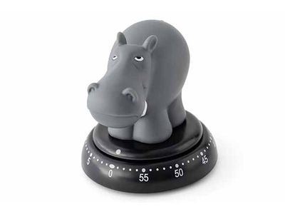 Minuterie Hippopotame Gris D7,9xh8,3cm