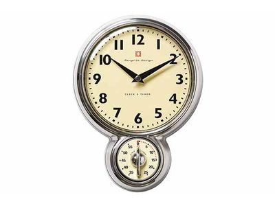 Klok Met Kookwekker Retro 25,6x18,8xh4,8cm - Incl. Batterij