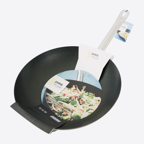 Point-Virgule Wok uit carbonstaal met Excalibur antikleeflaag ø 30cm