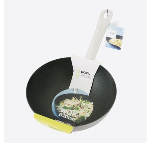 Wok uit carbonstaal met Excalibur antikleeflaag ø 20cm  Point-Virgule