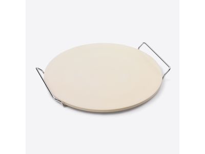 Pizzasteen met metalen houder