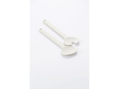 Point-Virgule 2-delig slabestek uit bamboevezel gebroken wit 27cm