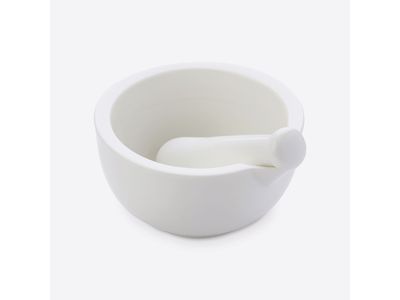 vijzel & stamper uit porselein wit 13.5x12.5x6.5cm