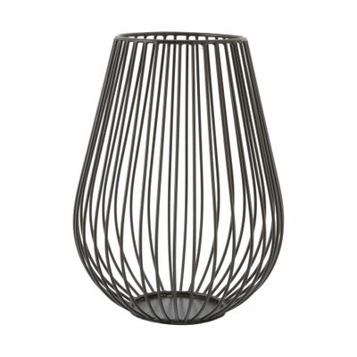 Wire bougeoir noir ø 17cm H 22.5cm  Point-Virgule