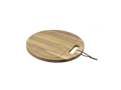 Ronde serveerplank met sapgeul uit acaciahout ø 30cm