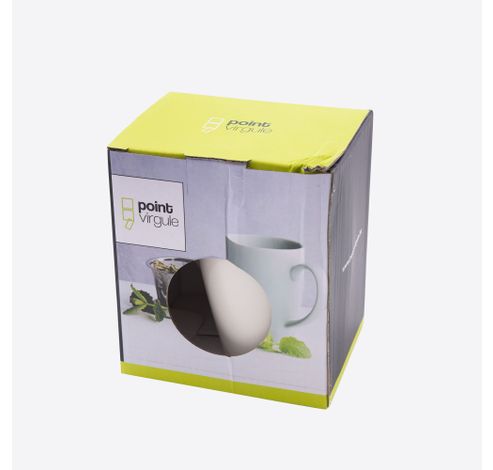 Tasse avec infuseur à thé et couvercle mat blanc cassé 400ml  Point-Virgule