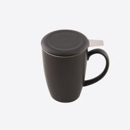 Tasse avec infuseur à thé et couvercle noir mat 400ml 