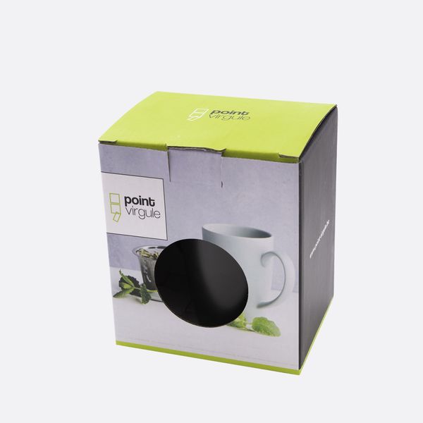 Point-Virgule Mok met thee infuser en deksel mat zwart 400ml