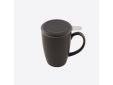 Mok met thee infuser en deksel mat zwart 400ml