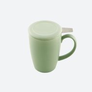 Tasse avec infuseur à thé et couvercle vert sauge mat 400ml 