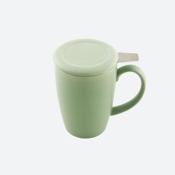 Point-Virgule Tasse avec infuseur à thé et couvercle vert sauge mat 400ml 