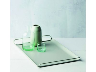 Dienblad uit metaal saliegroen mat 37.5x25.5x3.7cm