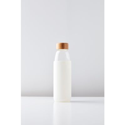 Bouteille en verre avec manchon en silicone blanc 580ml  Point-Virgule