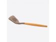 Silicone spatel met gaten met bamboe handvat taupe