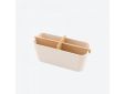 Universele houder met 4 comp. uit bamboevezel gebroken wit 21x8x9.8cm