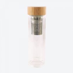 Point-Virgule Bouteille à thé en verre à double paroi avec infuseur en inox 420ml 