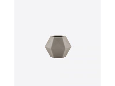 Geometrische vaas uit bamboevezel cementgrijs 10.8x9.5x8cm